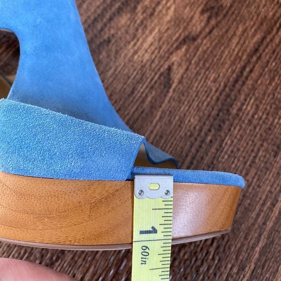 Michael Kors Josephine Blue Suede Platform Wedge - Picture 13 of 13